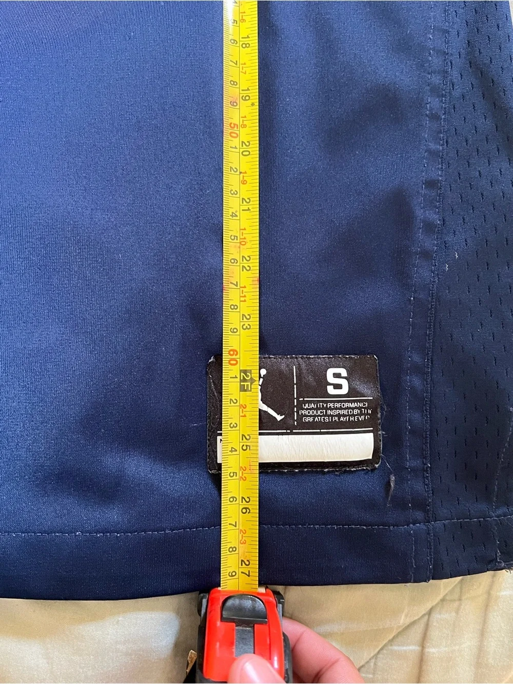 Jordan Navy and Yellow Football Jersey with Number 1